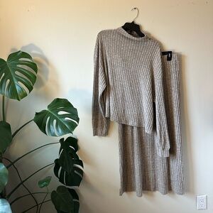 SHEIN Ribbed Sweater Skirt Set size large
